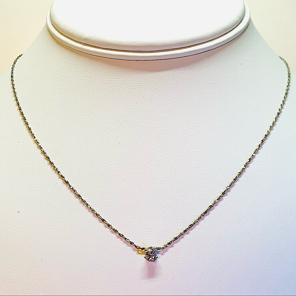 Vintage Round Rhinestone Solitaire Necklace